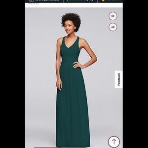 David’s bridal MESH LONG DRESS WITH CRISSCROSS BACK, size 6, color Gem